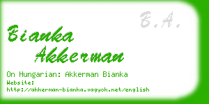 bianka akkerman business card